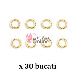 Decoratiuni 3D Metalice Aurii pentru unghii Cod 3009 Cercuri
